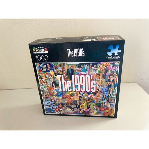 1990's Puzzle 1000 Pc Bill Clinton Michael Jordan White Mountain - Picture 2 of 8